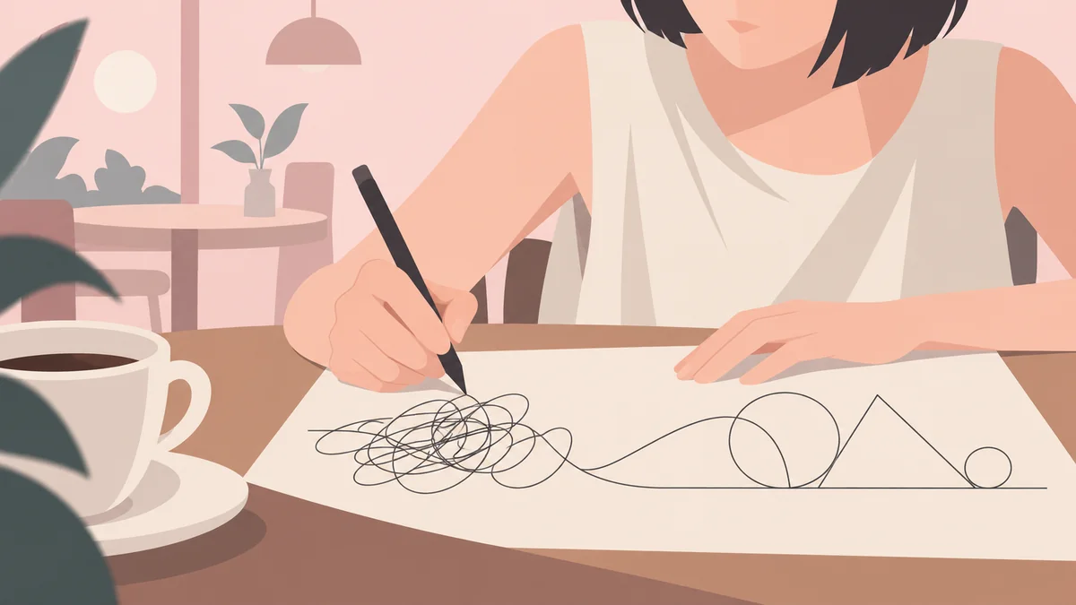 咖啡馆学生用纸笔归整手绘图案
